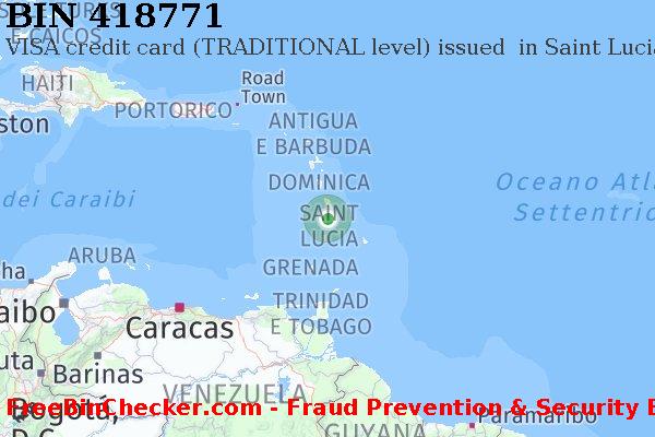 418771 VISA credit Saint Lucia LC Lista BIN