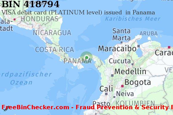 418794 VISA debit Panama PA BIN-Liste