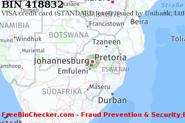 418832 VISA credit South Africa ZA BIN-Liste
