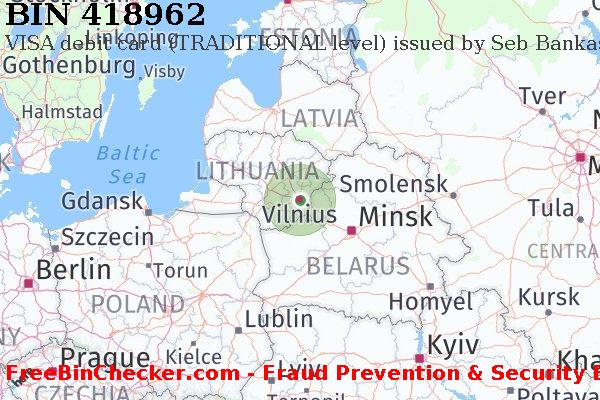 418962 VISA debit Lithuania LT BIN List