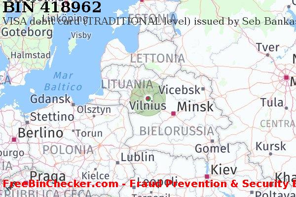 418962 VISA debit Lithuania LT Lista BIN