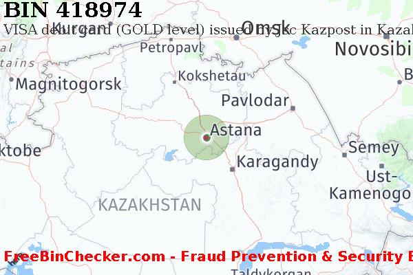 418974 VISA debit Kazakhstan KZ BIN List