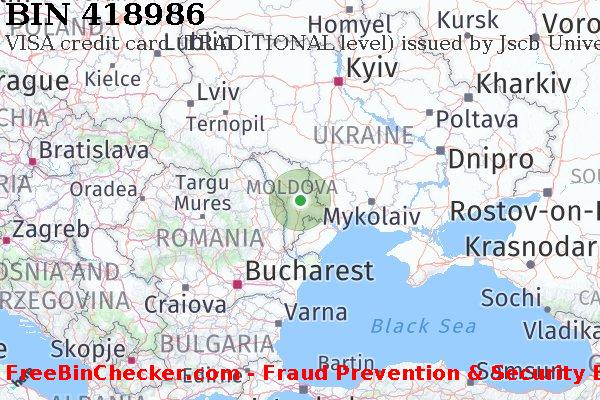 418986 VISA credit Moldova MD BIN List