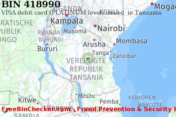 418990 VISA debit Tanzania TZ BIN-Liste