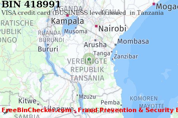 418991 VISA credit Tanzania TZ BIN-Liste