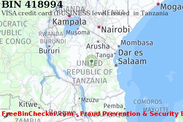 418994 VISA credit Tanzania TZ बिन सूची