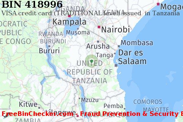 418996 VISA credit Tanzania TZ बिन सूची
