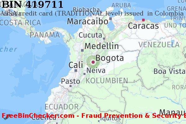 419711 VISA credit Colombia CO BIN-Liste