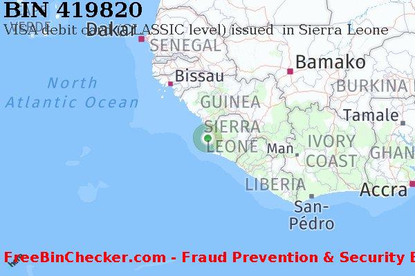 419820 VISA debit Sierra Leone SL बिन सूची