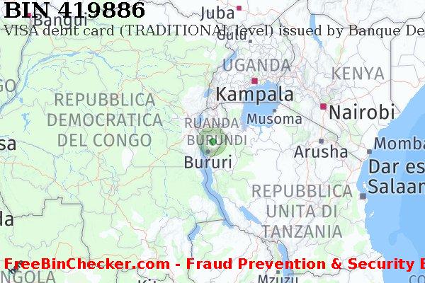 419886 VISA debit Burundi BI Lista BIN