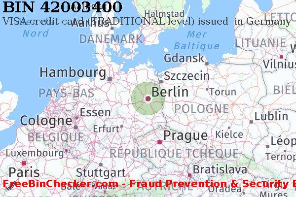 42003400 VISA credit Germany DE BIN Liste 