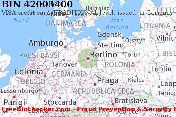 42003400 VISA credit Germany DE Lista BIN