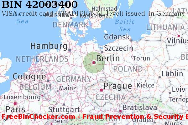 42003400 VISA credit Germany DE Lista de BIN