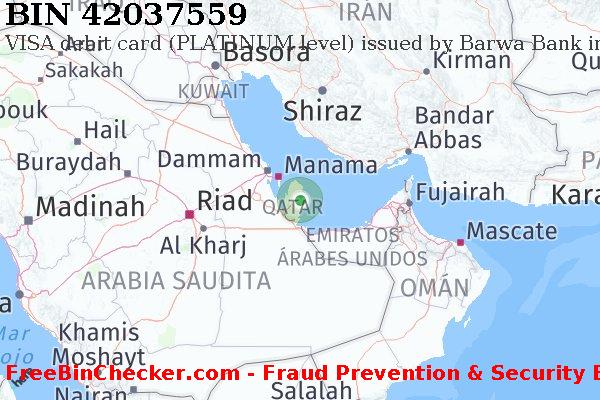 42037559 VISA debit Qatar QA Lista de BIN