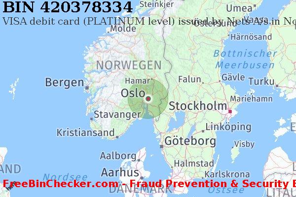 420378334 VISA debit Norway NO BIN-Liste