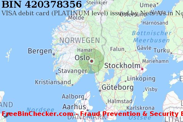 420378356 VISA debit Norway NO BIN-Liste