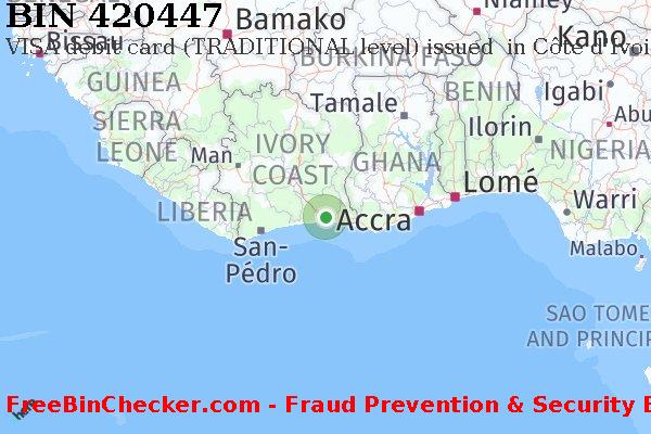 420447 VISA debit Côte d'Ivoire CI বিন তালিকা