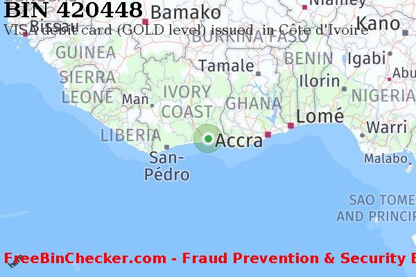420448 VISA debit Côte d'Ivoire CI बिन सूची