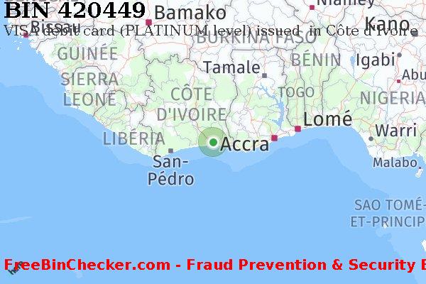 420449 VISA debit Côte d'Ivoire CI BIN Liste 