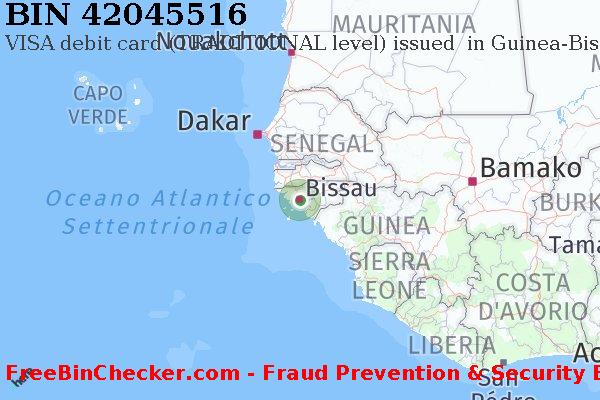 42045516 VISA debit Guinea-Bissau GW Lista BIN