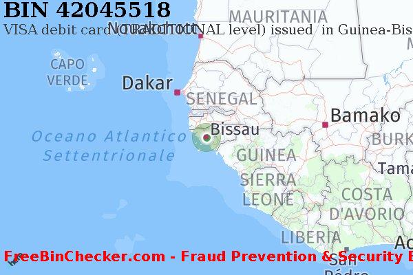 42045518 VISA debit Guinea-Bissau GW Lista BIN