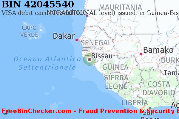 42045540 VISA debit Guinea-Bissau GW Lista BIN