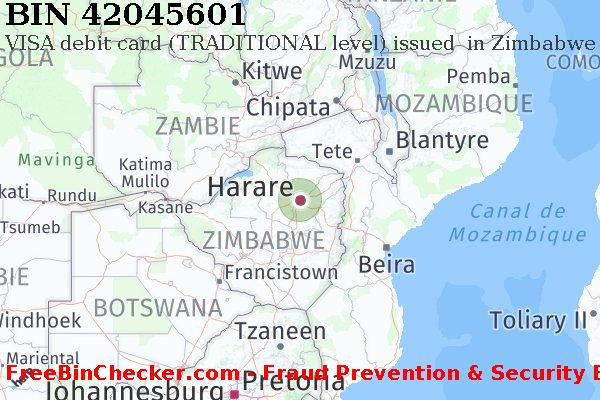 42045601 VISA debit Zimbabwe ZW BIN Liste 