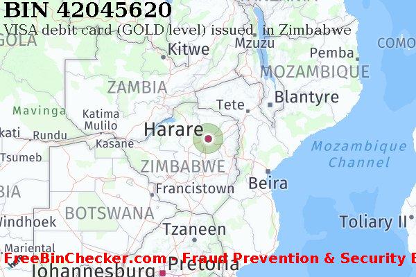 42045620 VISA debit Zimbabwe ZW বিন তালিকা