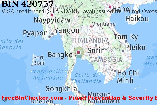 420757 VISA credit Thailand TH Lista BIN