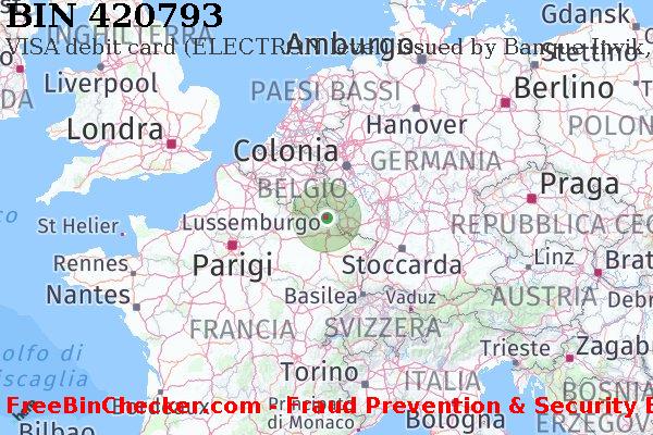 420793 VISA debit Luxembourg LU Lista BIN