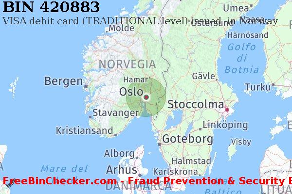 420883 VISA debit Norway NO Lista BIN