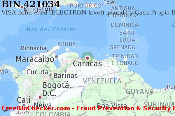 421034 VISA debit Venezuela VE Lista BIN