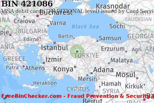 421086 VISA debit Turkey TR BIN Lijst