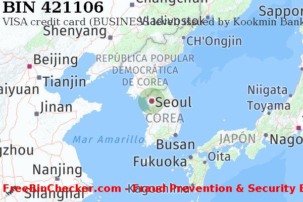 421106 VISA credit South Korea KR Lista de BIN