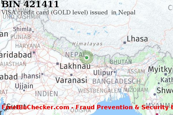421411 VISA credit Nepal NP BIN-Liste