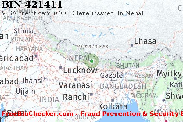 421411 VISA credit Nepal NP BIN Dhaftar
