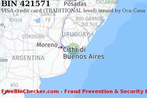 421571 VISA credit Uruguay UY Lista BIN