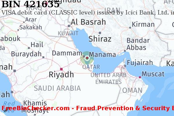 421635 VISA debit Bahrain BH बिन सूची