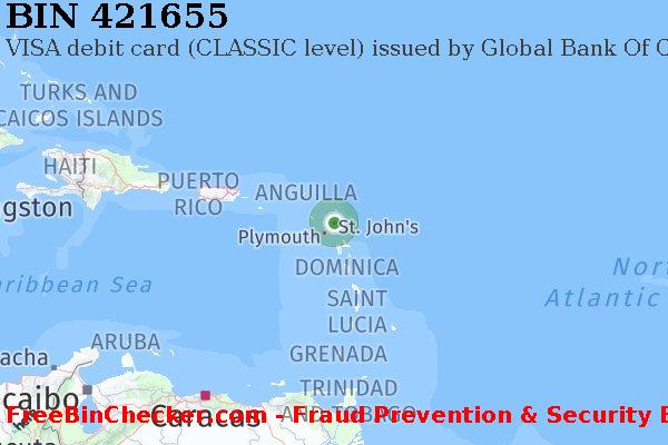 421655 VISA debit Antigua and Barbuda AG BINリスト