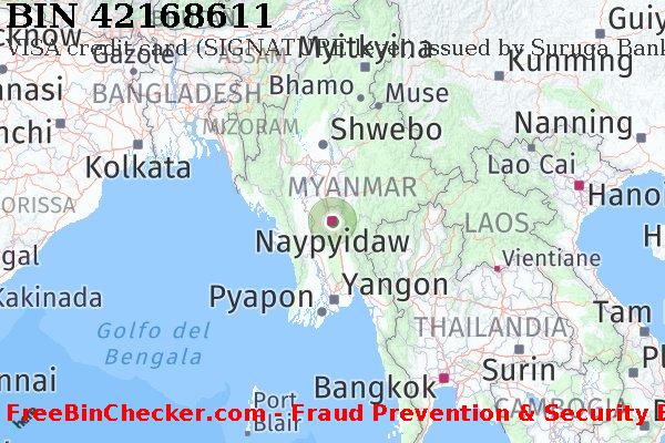 42168611 VISA credit Myanmar MM Lista BIN
