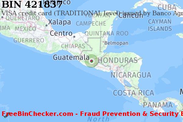 421837 VISA credit Guatemala GT BIN Dhaftar