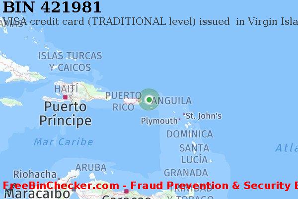 421981 VISA credit Virgin Islands (U.S.) VI Lista de BIN