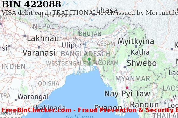 422088 VISA debit Bangladesh BD BIN-Liste