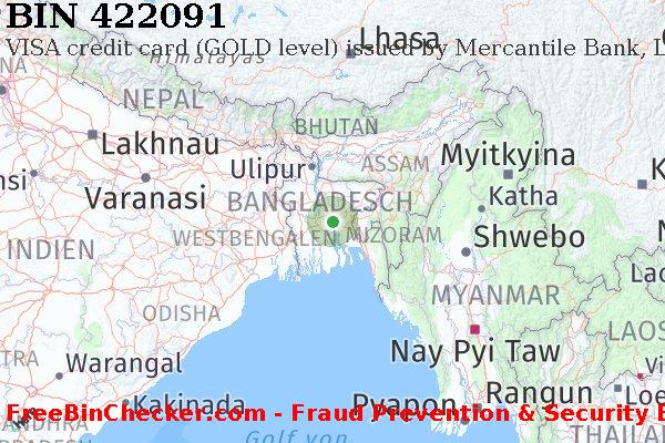 422091 VISA credit Bangladesh BD BIN-Liste