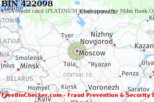 422098 VISA credit Russian Federation RU BIN List