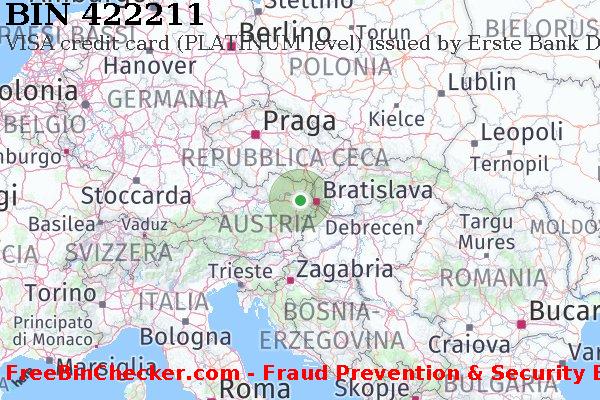 422211 VISA credit Austria AT Lista BIN
