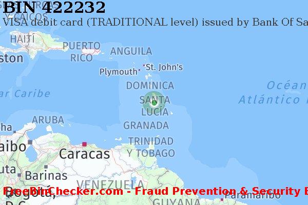 422232 VISA debit Saint Lucia LC Lista de BIN
