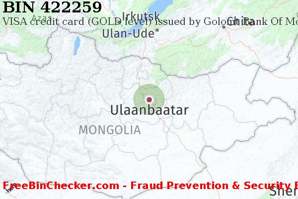 422259 VISA credit Mongolia MN BIN List