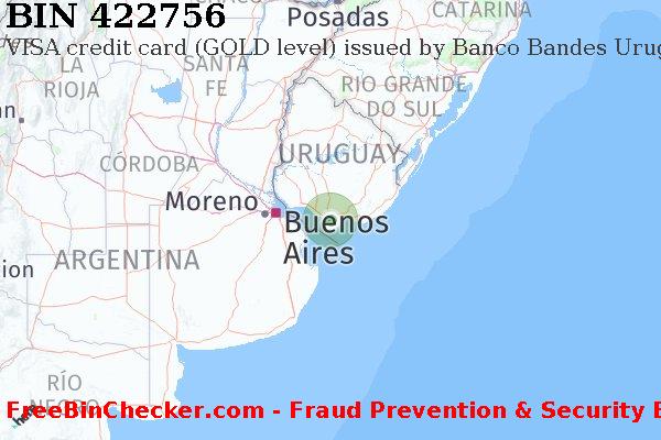 422756 VISA credit Uruguay UY BIN List