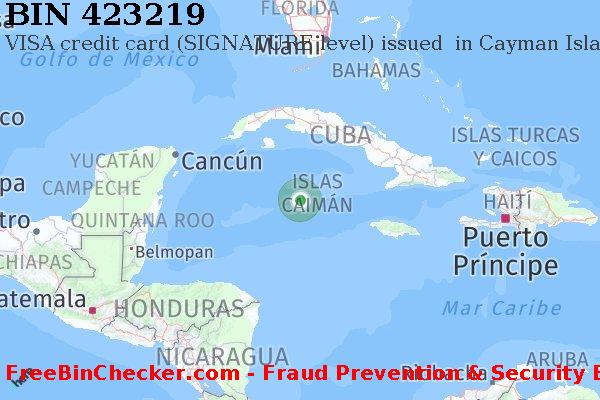 423219 VISA credit Cayman Islands KY Lista de BIN